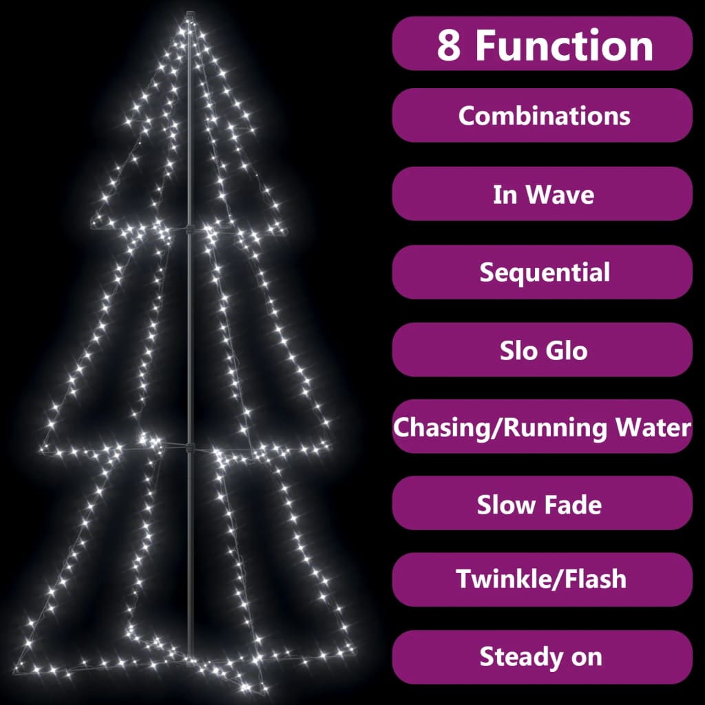 Vidaxl Kegelkerstboom 300 LEDs inside and outside 120x220 cm
