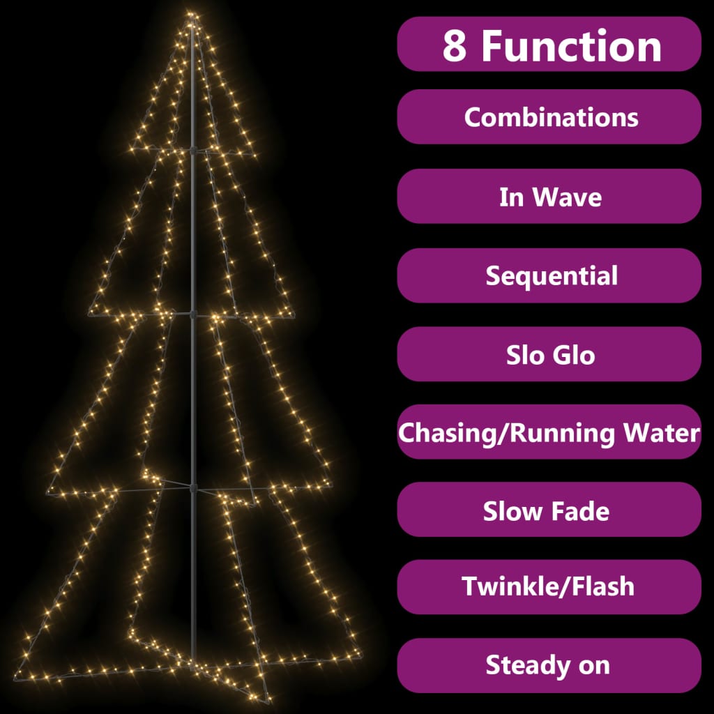 Vidaxl Kegelkerstboom 360 LEDs inside and outside 143x250 cm