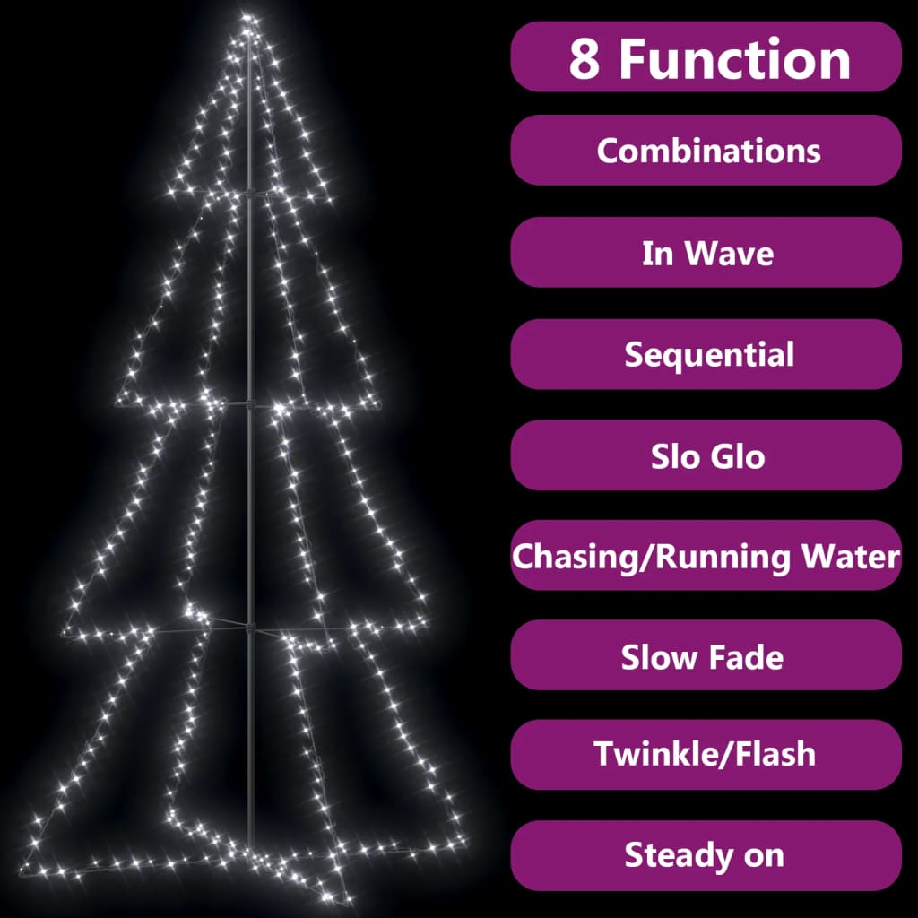 Vidaxl Kegelkerstboom 360 LEDs inside and outside 143x250 cm