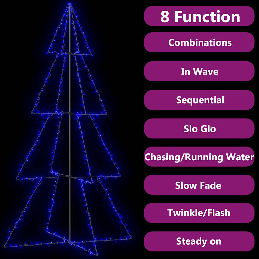 Vidaxl Kegelkerstboom 360 LEDs inside and outside 143x250 cm
