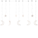 Vidaxl Light Garland Star and Moon Remote Control 138 LEDS WHITE CHAUD