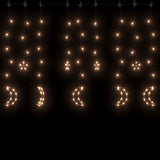 Vidaxl Light Garland Star and Moon Remote Control 138 LEDS WHITE CHAUD