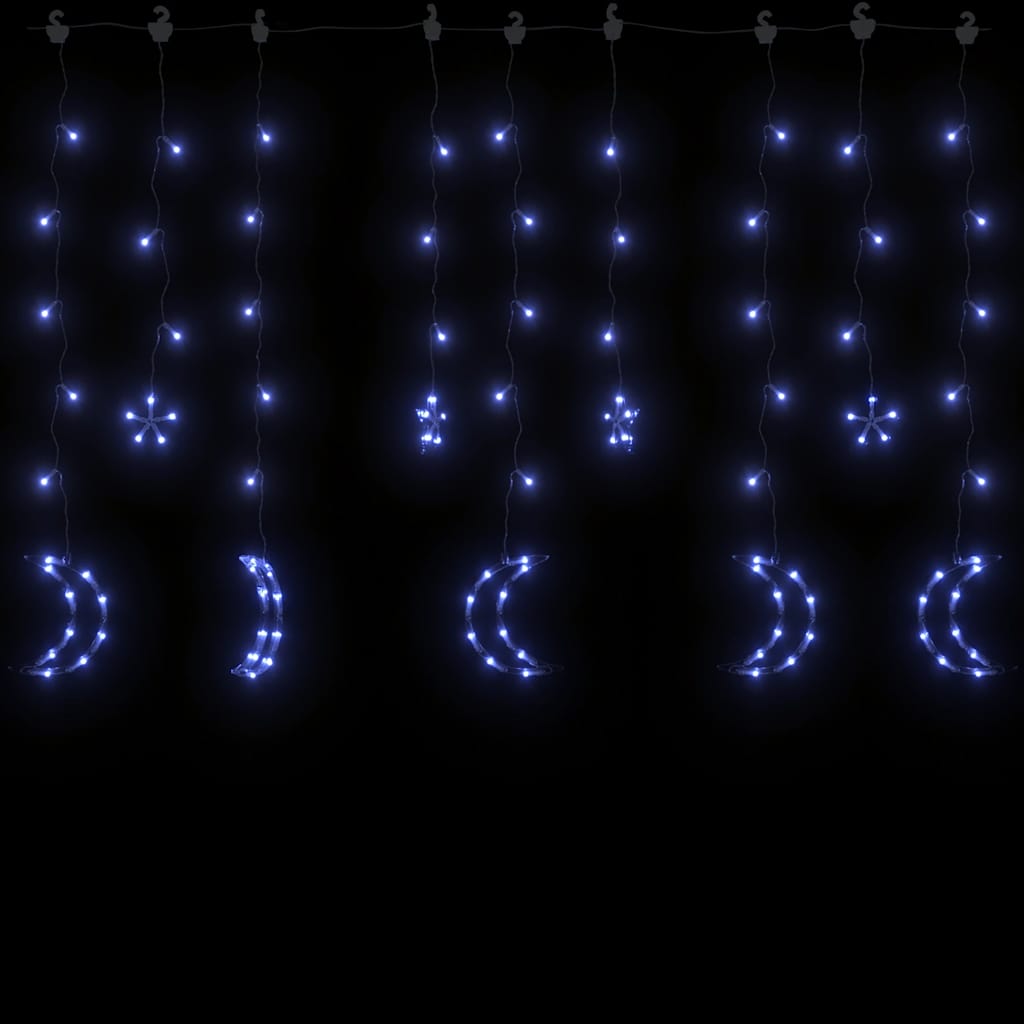 Vidaxl Light Garland Star and Moon Remote Control 138 lysdioder Blue