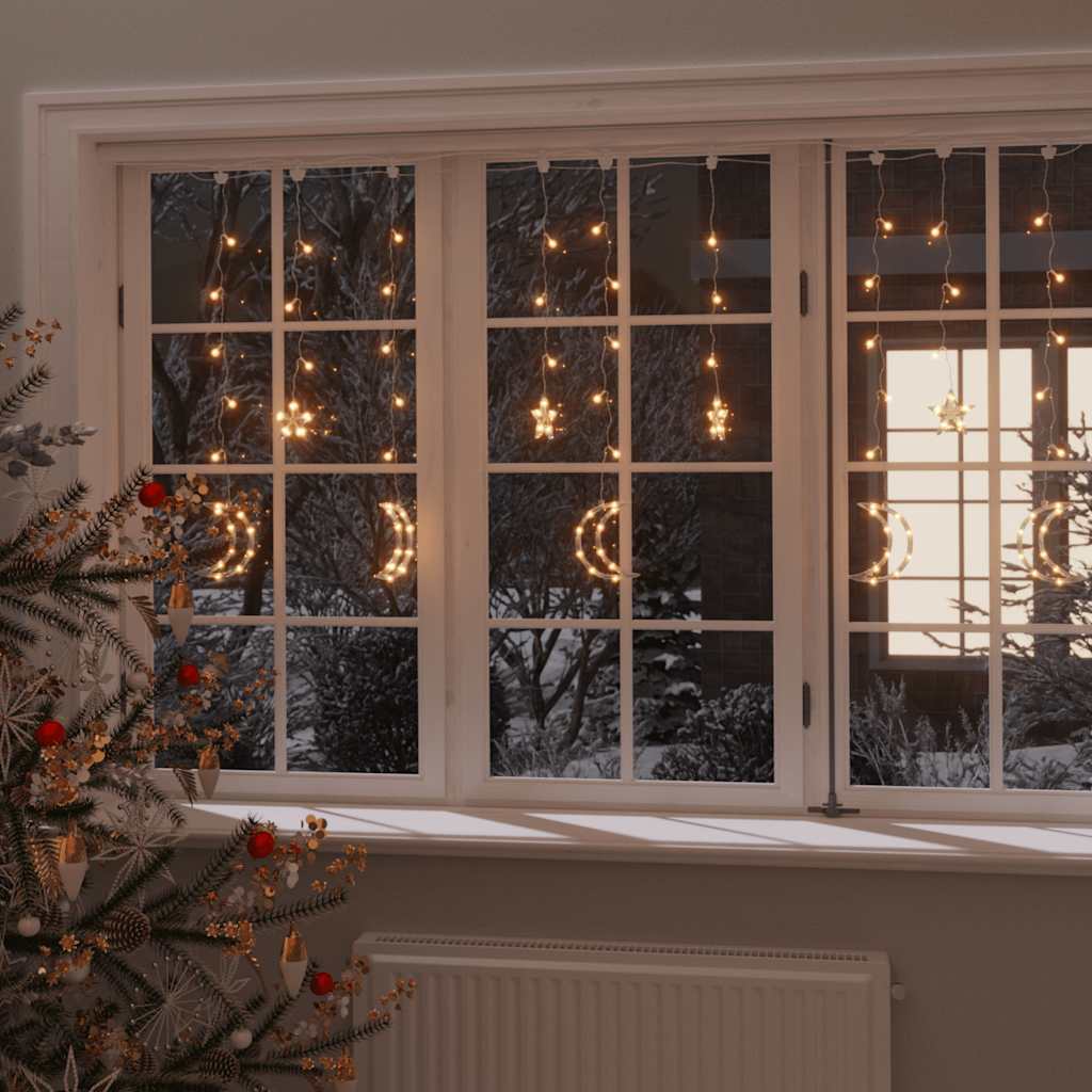 Vidaxl leichte Girlandstern und Mond Fernbedienung 345 LEDs warm weiß