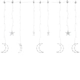 Vidaxl Light garland star and moon remote control 345 LEDs Cold White