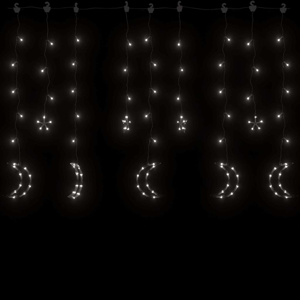 Vidaxl Light garland star and moon remote control 345 LEDs Cold White