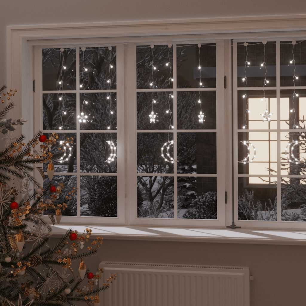 Vidaxl Light garland star and moon remote control 345 LEDs Cold White