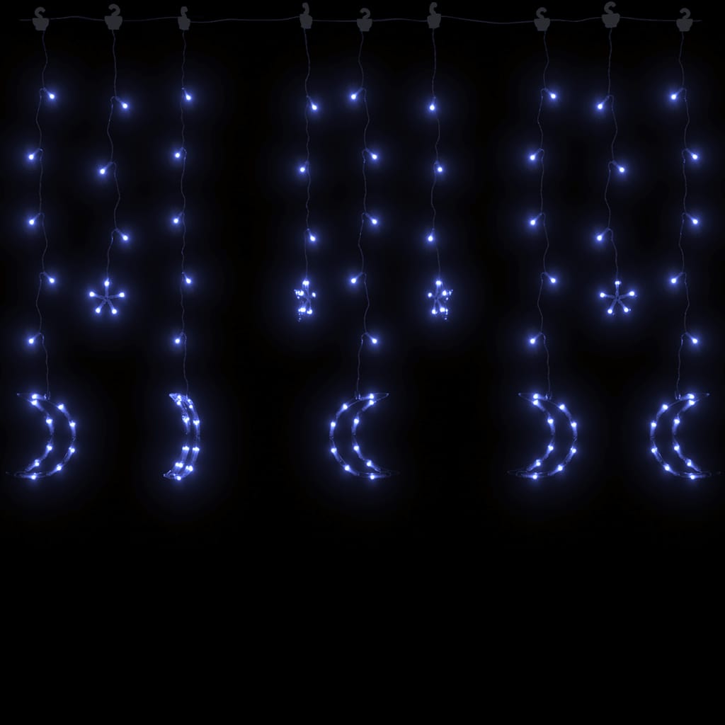 Vidaxl Light Garland Star y Moon Remote Control 345 LED Azul