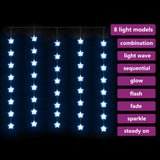 Vidaxl light corder stars with 200 LEDs and 8 functions blue