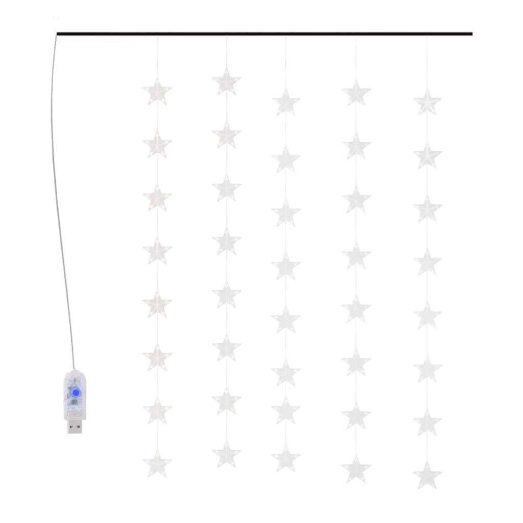 Vidaxl Light Cord -gardinstjerner med 200 lysdioder 8 funksjoner Multi -farget