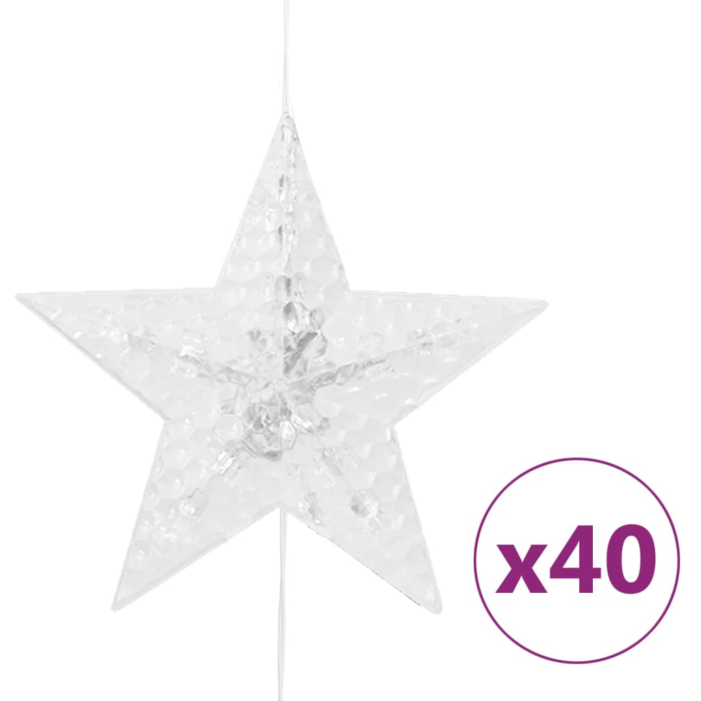 Vidaxl Light Cord -gardinstjerner med 200 lysdioder 8 funksjoner Multi -farget