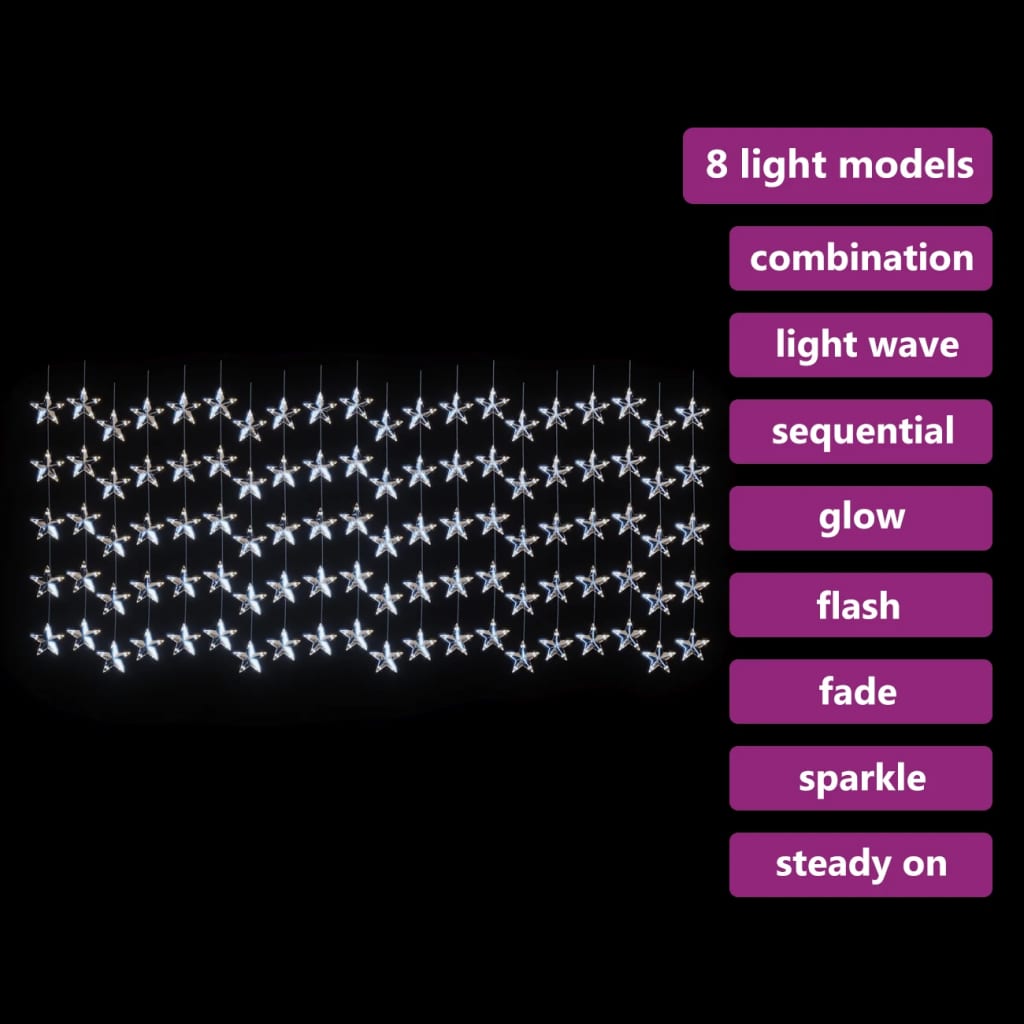 Vidaxl light corder stars with 500 LEDs and 8 functions cold white