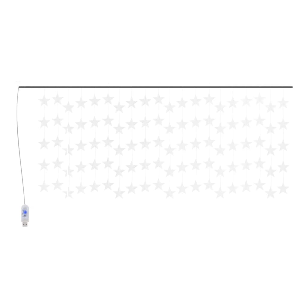 Vidaxl Light Cord Curtain Stars med 500 lysdioder 8 Funktioner Multi -färgade