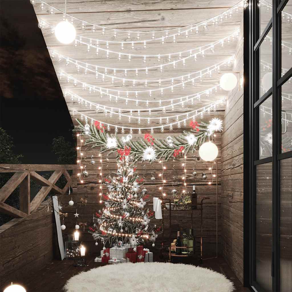 Vidaxl Light Cord s 200 LED 8 funkcemi studená bílá 20 m