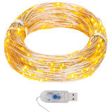 Vidaxl light cord with 400 microled's warm white 8 functions 40 m