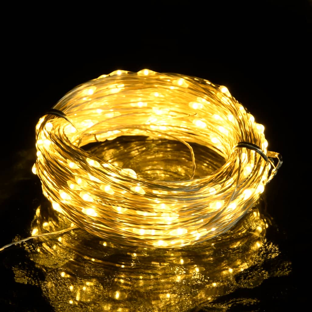 Vidaxl light cord with 400 microled's warm white 8 functions 40 m
