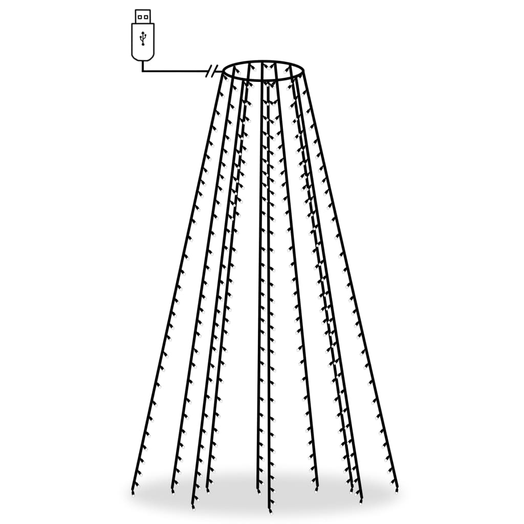 Éclairage d'arbre de Noël Vidaxl avec 250 LEDS BLUE Net 250 cm