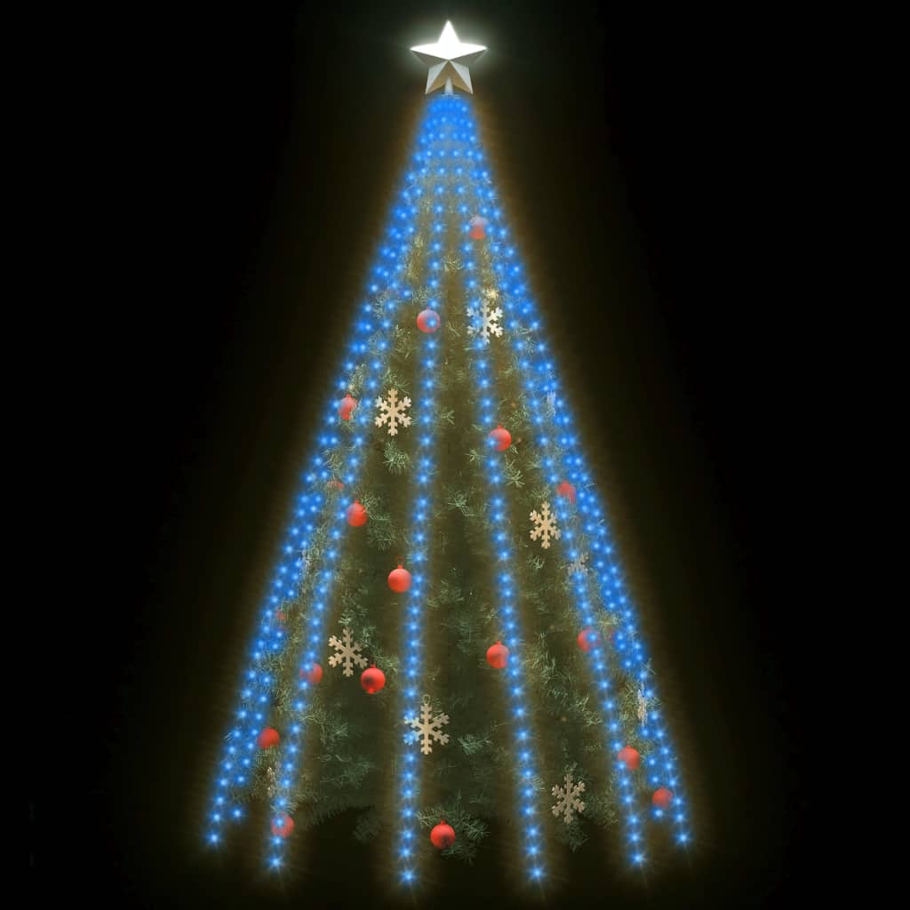 Vidaxl razsvetljava božičnega drevesa s 500 LED modro v 500 cm