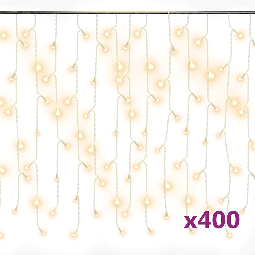 Vidaxl Light curtain with 400 LEDs and 8 functions 10 m warm white