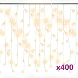 Vidaxl Light curtain with 400 LEDs and 8 functions 10 m warm white
