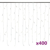 Vidaxl leichter Vorhang mit 400 LEDs und 8 Funktionen 10 m kalt weiß
