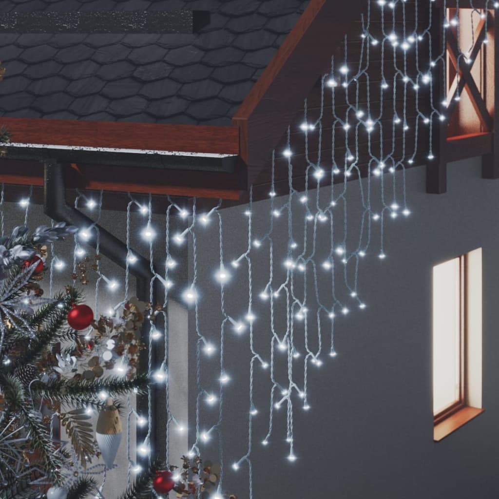 Vidaxl leichter Vorhang mit 400 LEDs und 8 Funktionen 10 m kalt weiß