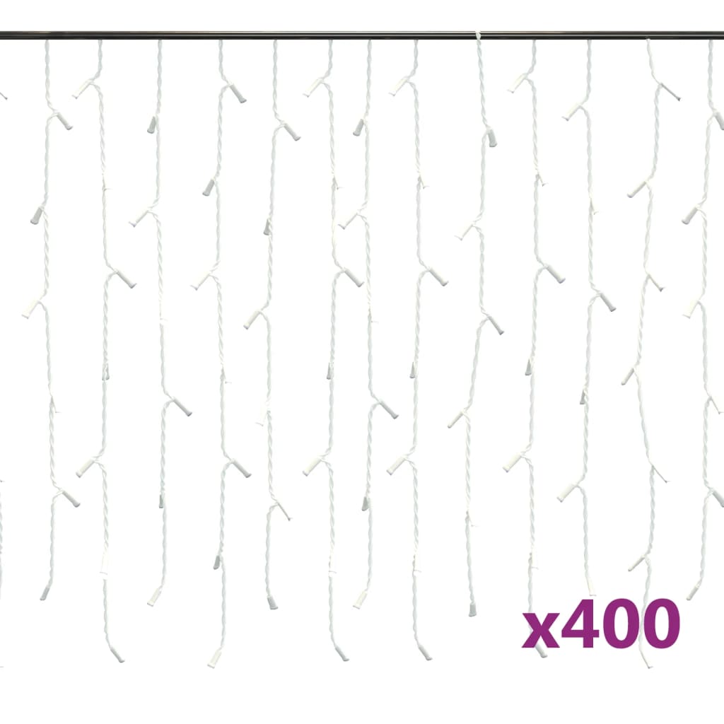 Vidaxl lett gardin med 400 lysdioder og 8 funksjoner 10 m blå