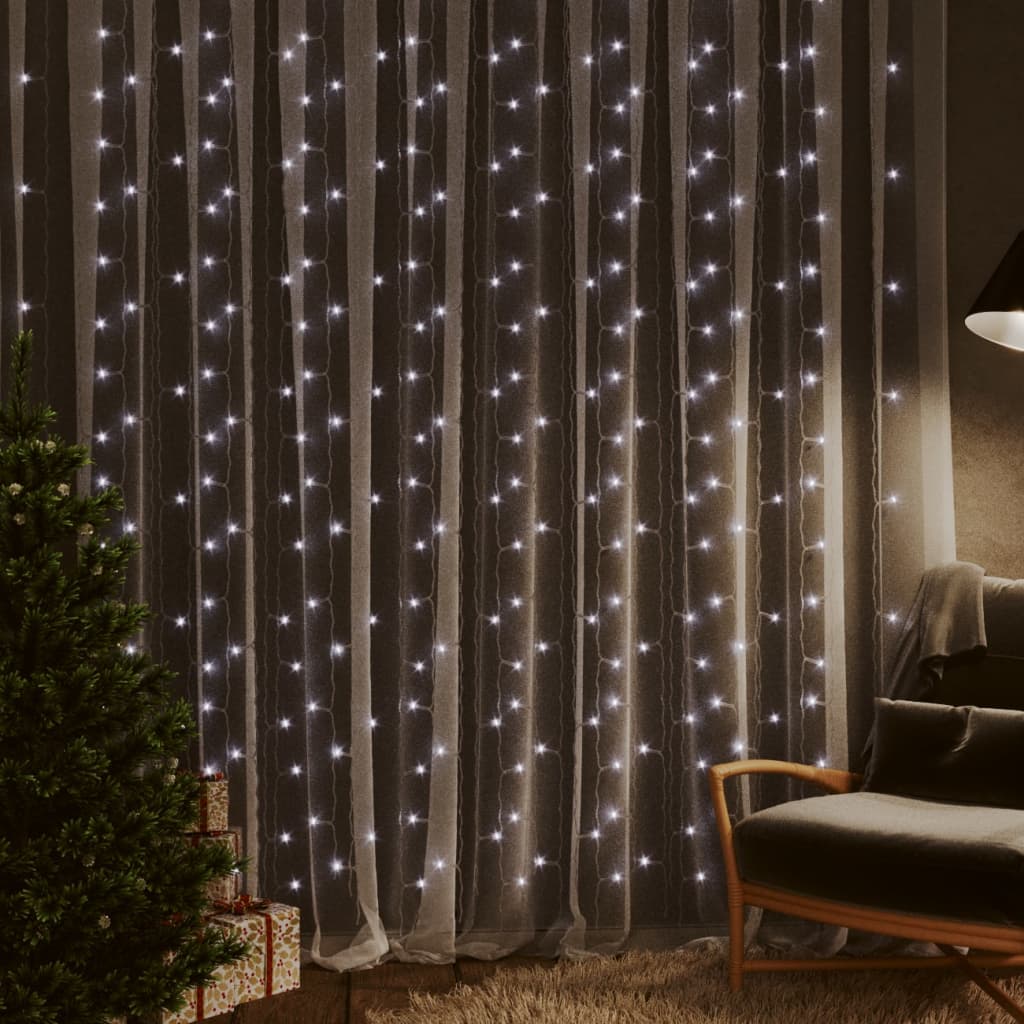 Vidaxl Light cord curtain with 300 LEDs and 8 functions 3x3 m cold white