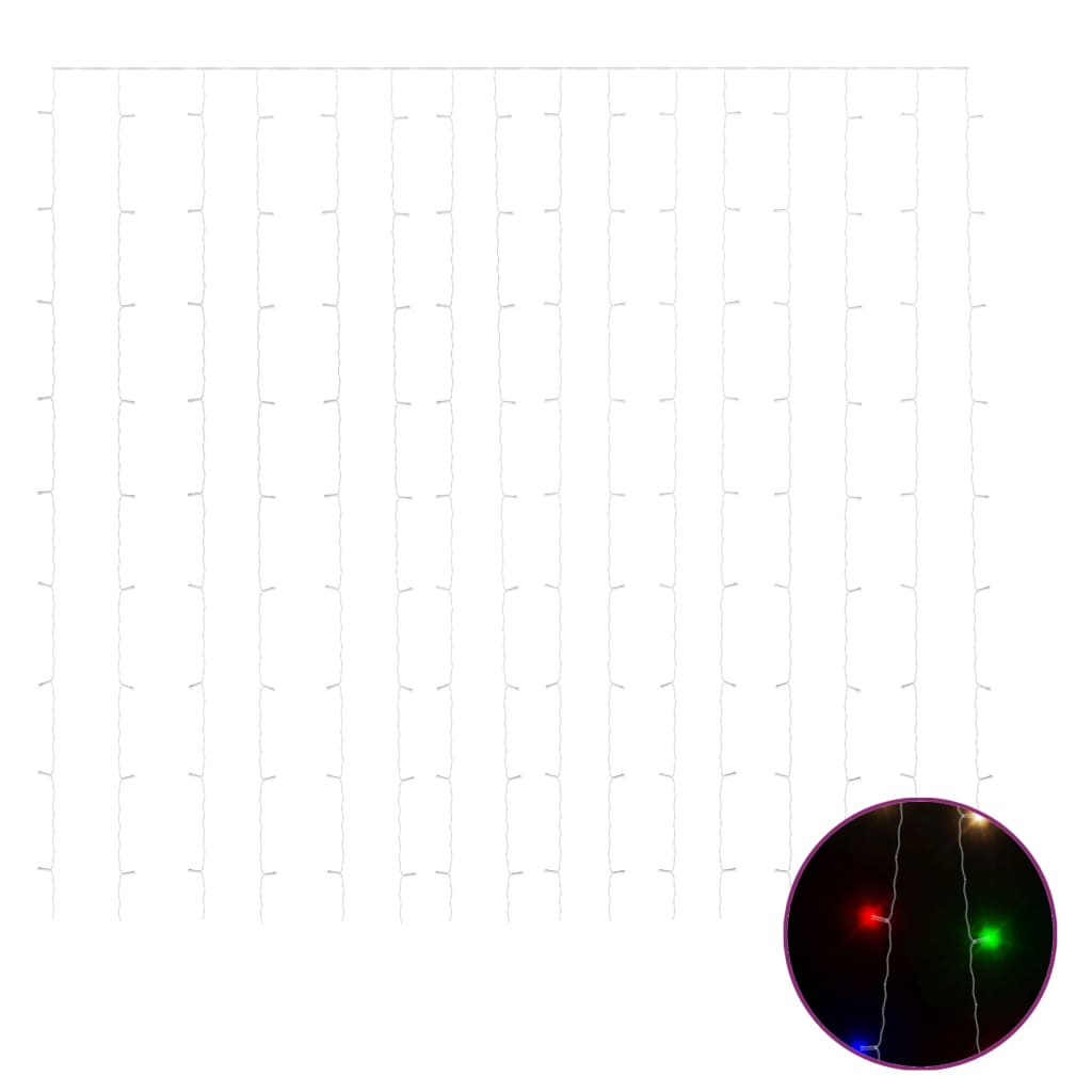Vidaxl Light Corder Blind med 300 lysdioder och 8 funktioner 3x3 m mångfärgad