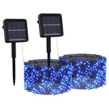 Vidaxl Light Cords 2 STS s 2x200 LED diody Solar Binnen Buiten Blauw