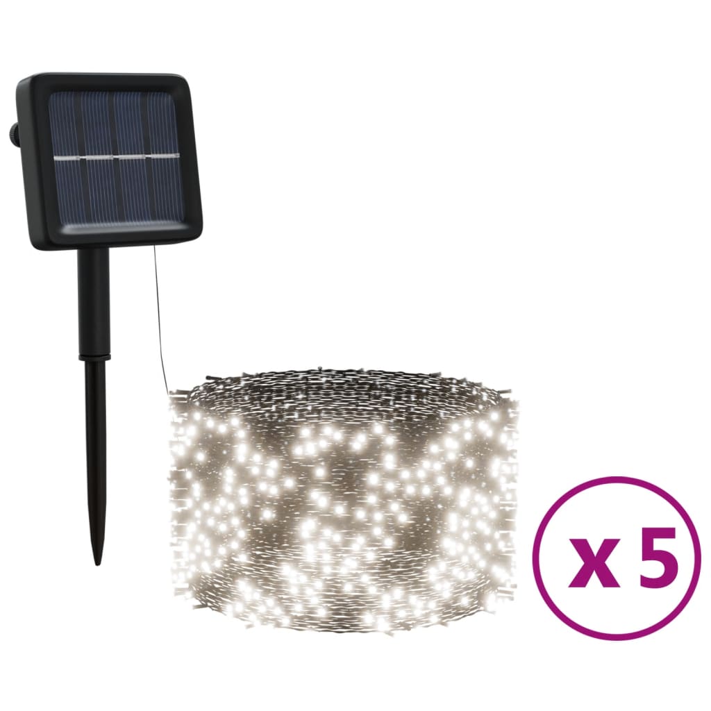 Vidaxl 5 St Light Sling s 200 LED solární energie uvnitř studené bílé venku