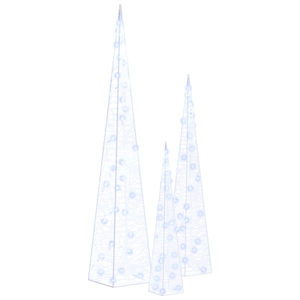 Vidaxl lichtkegelset decoratief led 30 45 60 cm acryl blauw
