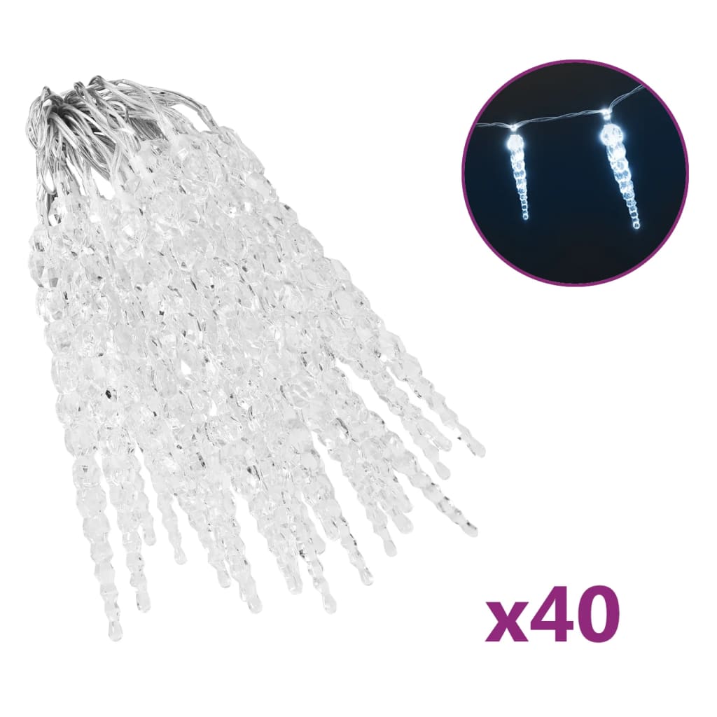Vidaxl Christmas lighting Ice Geg with 40 LEDs Acrylic Cold White
