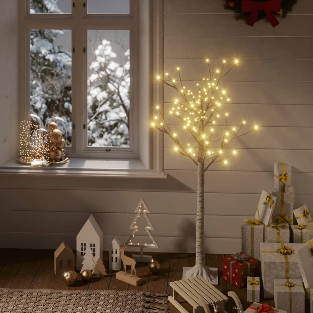 Vidaxl Christmas Tree Willow mit 120 warm -weißen LEDs innerhalb und außerhalb von 1,2 m
