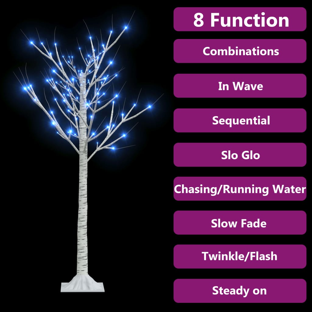 Saule d'arbre de Noël Vidaxl avec 120 LED bleus à l'intérieur et à l'extérieur 1,2 m
