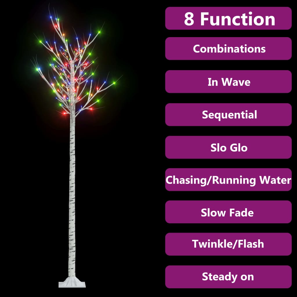 Vidaxl Choink Tree Willow 200 Multi -Colorowane diody LED wewnątrz i na zewnątrz 2,2 m