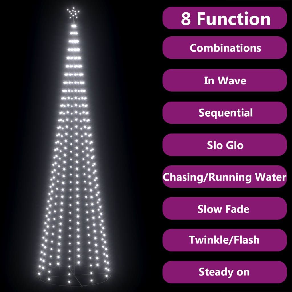 Vidaxl Kegelkerstboom 752 Cold -white LEDs 160x500 cm