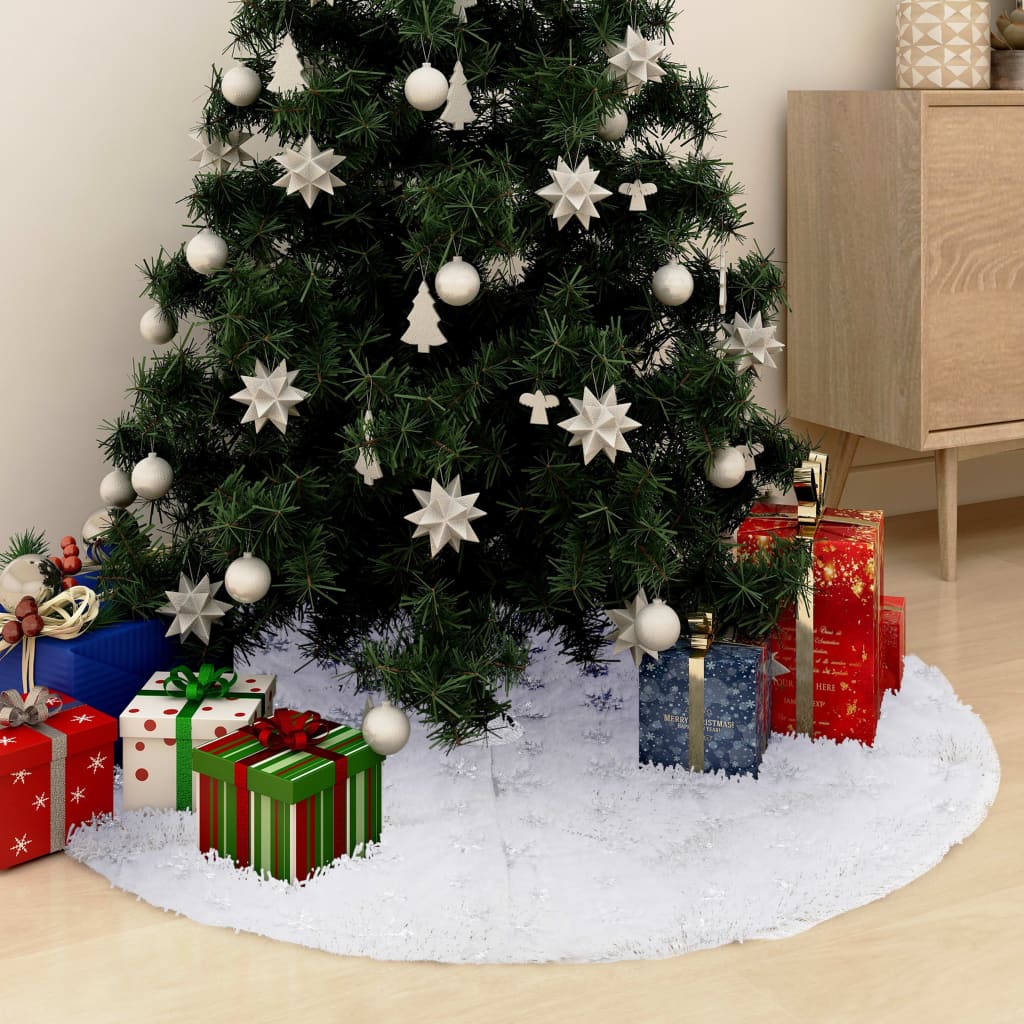 Vidaxl luxury Christmas tree skirt white 90 cm faux fur