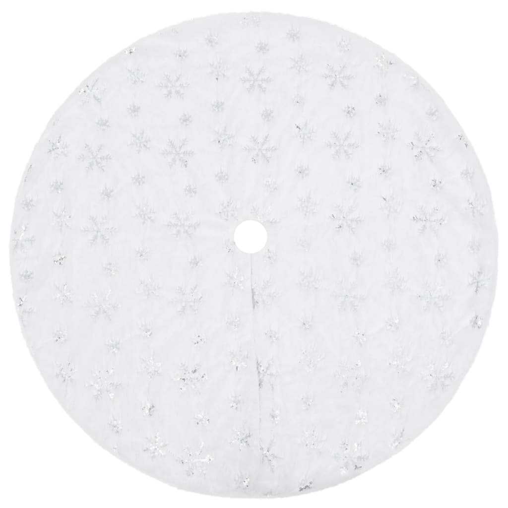 Vidaxl Christmas tree skirt luxury 150 cm artificial jacket white
