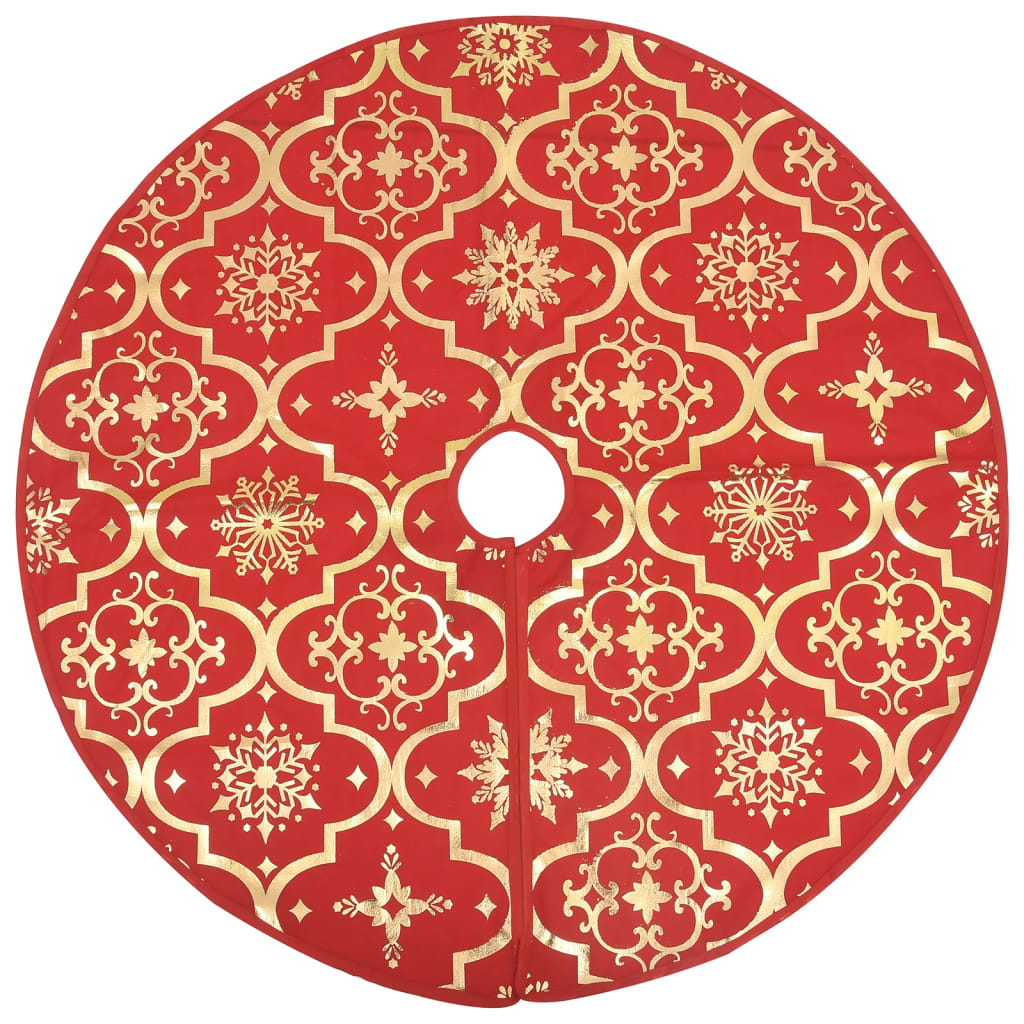 Vidaxl Christmas tree skirt luxury with sock 150 cm fabric red