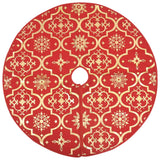 Vidaxl Christmas tree skirt luxury with sock 150 cm fabric red