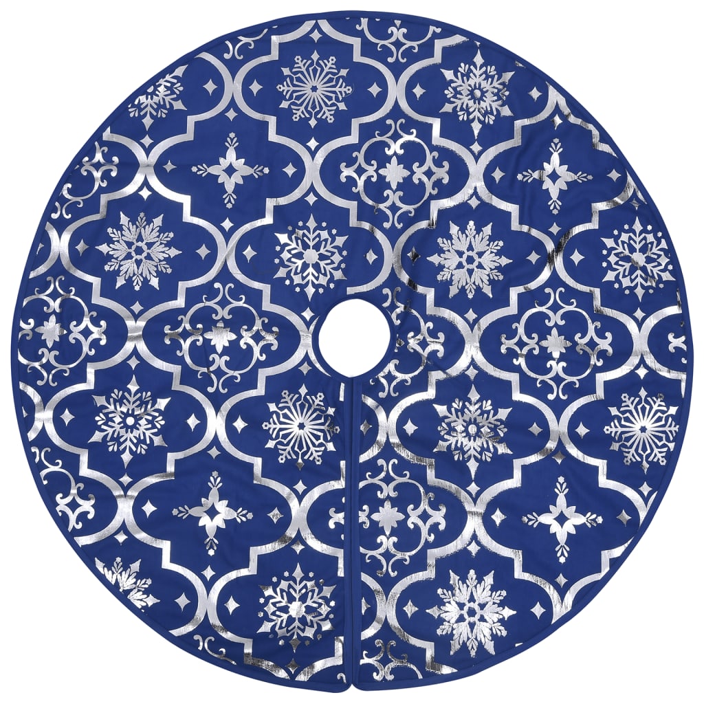Vidaxl Christmas tree skirt luxury with sock 150 cm fabric blue