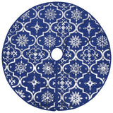 Vidaxl Christmas tree skirt luxury with sock 150 cm fabric blue