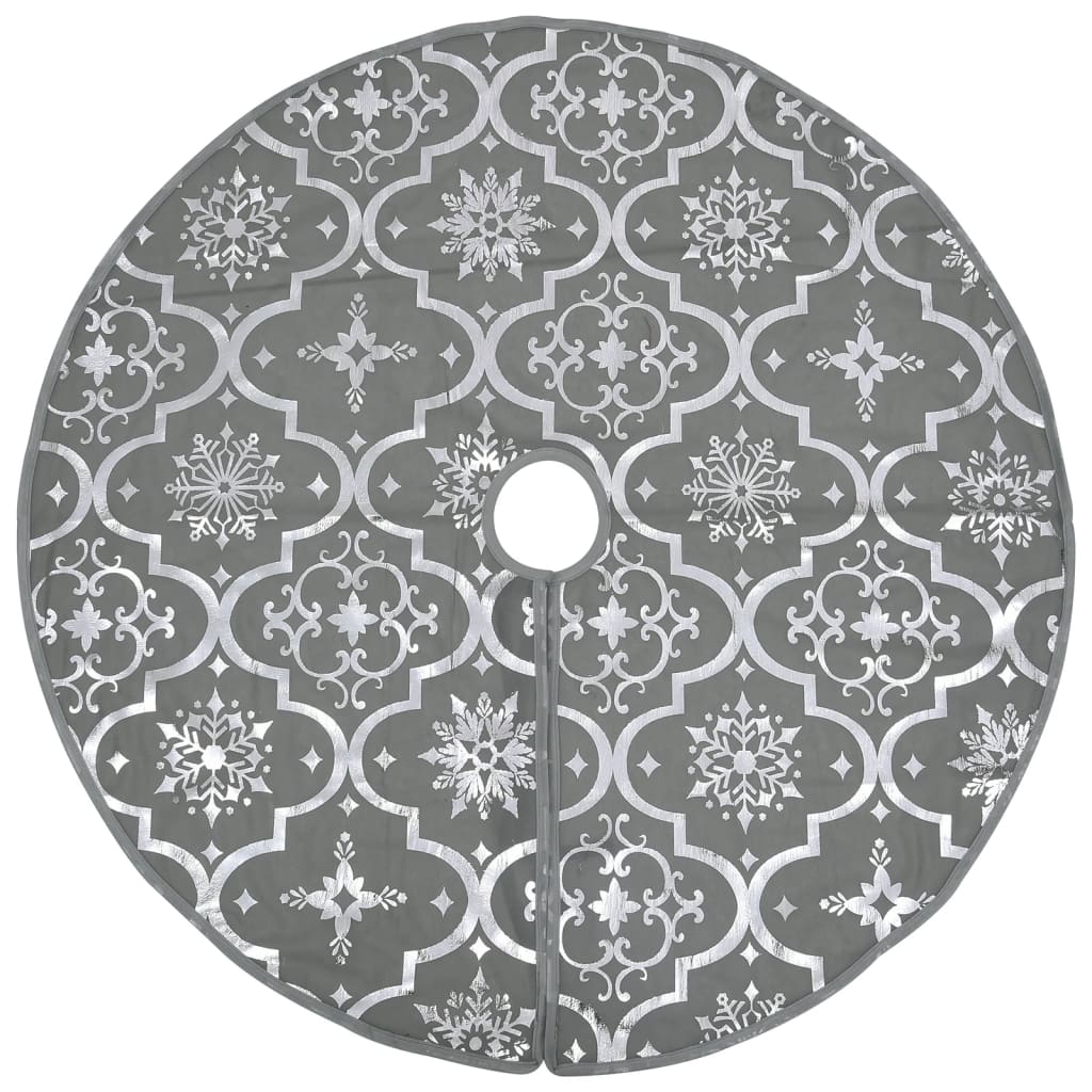Vidaxl Gonna per albero di Natale Lusso con calzino 122 cm tessuto grigio