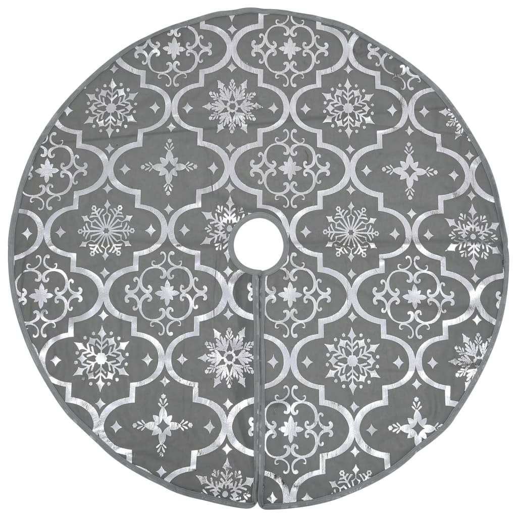 Vidaxl Christmas tree skirt luxury with sock 150 cm fabric gray