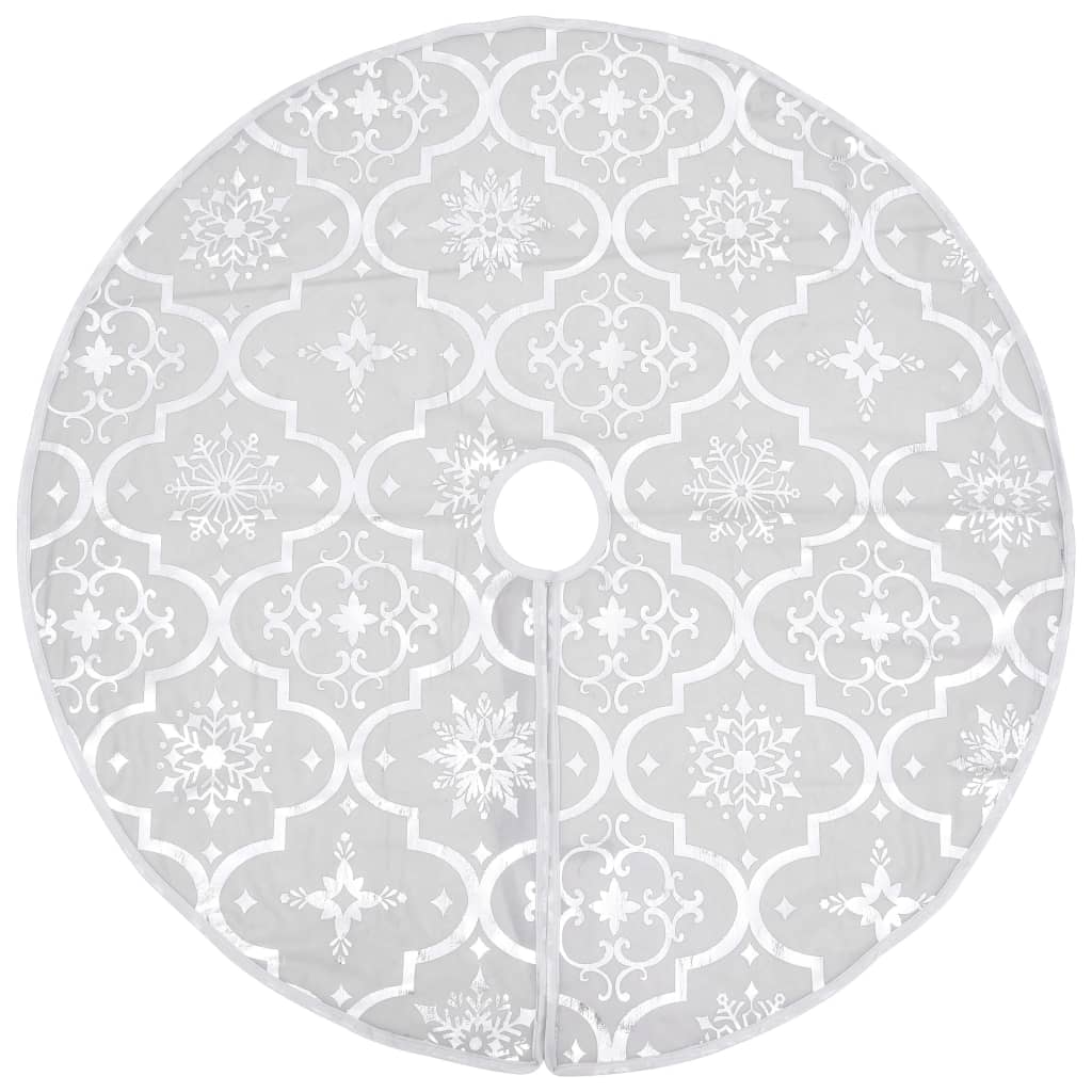 Vidaxl Christmas tree skirt luxury with sock 150 cm fabric white