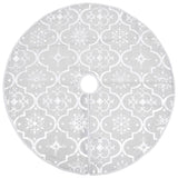 Vidaxl Christmas tree skirt luxury with sock 150 cm fabric white