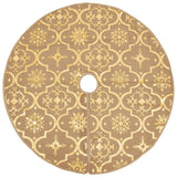 Vidaxl Jupe d'arbre de Noël luxe avec chaussette 90 cm tissu jaune