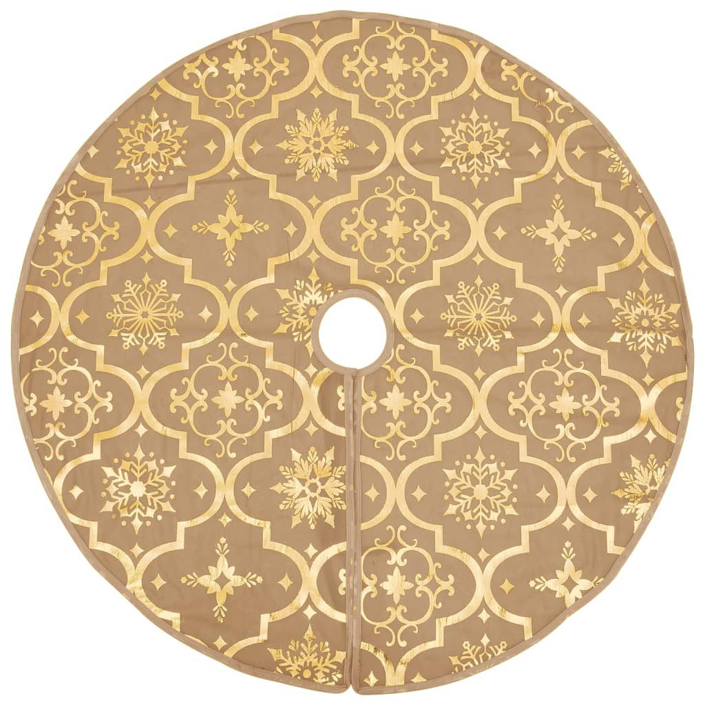 Vidaxl Christmas tree skirt luxury with sock 122 cm fabric yellow