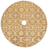 Vidaxl Christmas tree skirt luxury with sock 122 cm fabric yellow